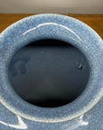 Blue Crackle Ceramic Glazed Vase with Round Belly, SKU , image 6