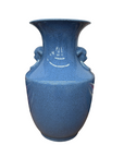 Blue Crackle Glazed Ceramic Vase with Foo Dog Handles, SKU , image 1