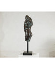Bronze Male Torso Sculpture with Verdigris Patina Mounted on Black Stand-12. Asian & Chinese Furniture, Art, Antiques, Vintage Home Décor for sale at FEA Home