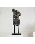 Bronze Male Torso Sculpture with Verdigris Patina Mounted on Black Stand-3. Asian & Chinese Furniture, Art, Antiques, Vintage Home Décor for sale at FEA Home