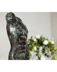 Bronze Male Torso Sculpture with Verdigris Patina Mounted on Black Stand-7. Asian & Chinese Furniture, Art, Antiques, Vintage Home Décor for sale at FEA Home