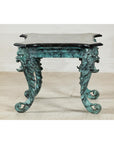 Bronze Verdigris Table with Black Marble Top-15. Asian & Chinese Furniture, Art, Antiques, Vintage Home Décor for sale at FEA Home
