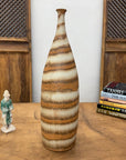 Brown and Cream Ceramic Vase with Flared Neck - FEA Home