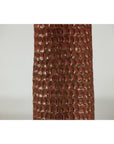 Brown Ceramic Vase with Honeycomb Texture & Green Speckles - image 12
