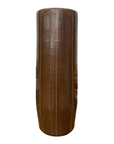 Brown Cylinder Shaped Vase with Stripes Down the Sides - FEA Home