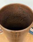 Brown Cylinder Shaped Vase with Stripes Down the Sides - FEA Home