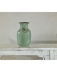 Celadon Glazed Vase with Applied Fruit and Foliate Decoration, Scalloped Rim-10. Asian & Chinese Furniture, Art, Antiques, Vintage Home Décor for sale at FEA Home