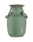 Celadon Glazed Vase with Applied Fruit and Foliate Decoration, Scalloped Rim-16. Asian & Chinese Furniture, Art, Antiques, Vintage Home Décor for sale at FEA Home