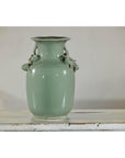 Celadon Glazed Vase with Applied Fruit and Foliate Decoration, Scalloped Rim-8. Asian & Chinese Furniture, Art, Antiques, Vintage Home Décor for sale at FEA Home
