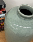 Celadon Green Vase with Rounded Body and Crackle Detail, SKU , image 4