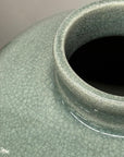 Celadon Green Vase with Rounded Body and Crackle Detail, SKU , image 6