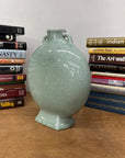 Celedon Green Crackle Glazed Ceramic Vase with Small Handles - FEA Home