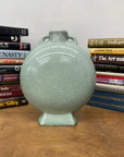 Celedon Green Crackle Glazed Ceramic Vase with Small Handles - FEA Home