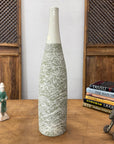 Ceramic Vase with Green & White Splatter Design & White Neck, SKU , image 5