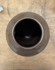 Ceramic Vase with Two-Tone Brown Rounded Streaks - FEA Home