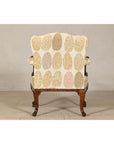 Channel-Tufted Armchair with Carved Frame and Calligraphy Motif Upholstery-10. Asian & Chinese Furniture, Art, Antiques, Vintage Home Décor for sale at FEA Home