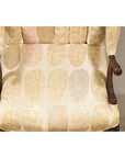 Channel-Tufted Armchair with Carved Frame and Calligraphy Motif Upholstery-13. Asian & Chinese Furniture, Art, Antiques, Vintage Home Décor for sale at FEA Home
