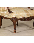 Channel-Tufted Armchair with Carved Frame and Calligraphy Motif Upholstery-8. Asian & Chinese Furniture, Art, Antiques, Vintage Home Décor for sale at FEA Home