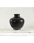 Charcoal Glazed Ceramic Vase with Rounded Belly and Flared Neck-10. Asian & Chinese Furniture, Art, Antiques, Vintage Home Décor for sale at FEA Home