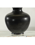 Charcoal Glazed Ceramic Vase with Rounded Belly and Flared Neck-12. Asian & Chinese Furniture, Art, Antiques, Vintage Home Décor for sale at FEA Home
