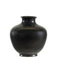 Charcoal Glazed Ceramic Vase with Rounded Belly and Flared Neck-16. Asian & Chinese Furniture, Art, Antiques, Vintage Home Décor for sale at FEA Home