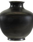 Charcoal Glazed Ceramic Vase with Rounded Belly and Flared Neck-1. Asian & Chinese Furniture, Art, Antiques, Vintage Home Décor for sale at FEA Home