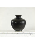 Charcoal Glazed Ceramic Vase with Rounded Belly and Flared Neck-5. Asian & Chinese Furniture, Art, Antiques, Vintage Home Décor for sale at FEA Home