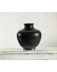 Charcoal Glazed Ceramic Vase with Rounded Belly and Flared Neck-6. Asian & Chinese Furniture, Art, Antiques, Vintage Home Décor for sale at FEA Home