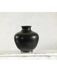 Charcoal Glazed Ceramic Vase with Rounded Belly and Flared Neck-7. Asian & Chinese Furniture, Art, Antiques, Vintage Home Décor for sale at FEA Home