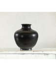 Charcoal Glazed Ceramic Vase with Rounded Belly and Flared Neck-8. Asian & Chinese Furniture, Art, Antiques, Vintage Home Décor for sale at FEA Home
