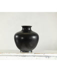 Charcoal Glazed Ceramic Vase with Rounded Belly and Flared Neck-9. Asian & Chinese Furniture, Art, Antiques, Vintage Home Décor for sale at FEA Home