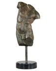 Classcial Bronze Tabletop Torso Sculpture on Marble Base - image 1