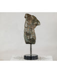 Classcial Bronze Tabletop Torso Sculpture on Marble Base - image 3
