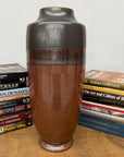Copper Brown & Metalic Grey Ceramic Vase with Drip Design, SKU , image 5