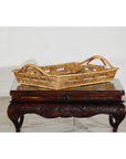Country Style Hand-Woven Rattan Tray with Arched Side Handles-5. Asian & Chinese Furniture, Art, Antiques, Vintage Home Décor for sale at FEA Home