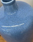 Crackle Blue Glazed Ceramic Vase with Tapered Body, SKU , image 8