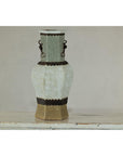 Crackle Celadon Hexagonal Vase with Greek Key and Decorative Motifs-10. Asian & Chinese Furniture, Art, Antiques, Vintage Home Décor for sale at FEA Home