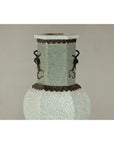 Crackle Celadon Hexagonal Vase with Greek Key and Decorative Motifs-15. Asian & Chinese Furniture, Art, Antiques, Vintage Home Décor for sale at FEA Home