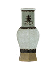 Crackle Celadon Hexagonal Vase with Greek Key and Decorative Motifs-19. Asian & Chinese Furniture, Art, Antiques, Vintage Home Décor for sale at FEA Home