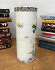 Cylindrical Ceramic White Vase with Deer Design - FEA Home