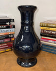 Dark Black Gloss Ceramic Vase with Baluster Silhouette - FEA Home