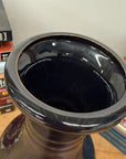 Dark Black Gloss Ceramic Vase with Baluster Silhouette - FEA Home