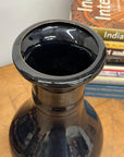 Dark Black Gloss Ceramic Vase with Baluster Silhouette - FEA Home