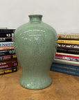 Dark Green Crackle Ceramic Vase with Round Body, SKU , image 4