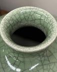 Dark Green Crackle Ceramic Vase with Round Body, SKU , image 8