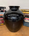 Deep Black Rounded Glazed Ceramic Vase, SKU , image 2