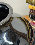 Deep Black Rounded Glazed Ceramic Vase, SKU , image 4