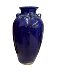 Deep Blue Glazed Ceramic Storage Jar with Small Loop Handles, SKU , image 1