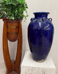 Deep Blue Glazed Ceramic Storage Jar with Small Loop Handles, SKU , image 2