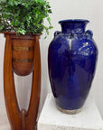 Deep Blue Glazed Ceramic Storage Jar with Small Loop Handles, SKU , image 3